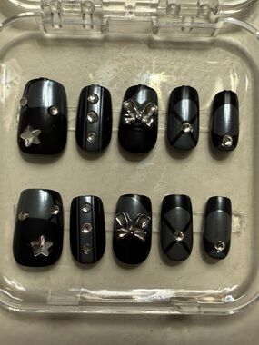 Black and Silver Nail Art Set